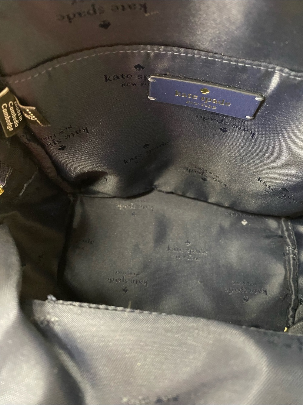kate spade Red Butterfly Mini Backpack with Navy Accents purse - Picture 7 of 8
